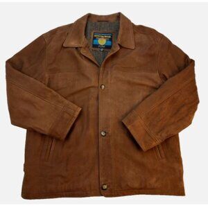 Adventure Bound Originals Leather Jacket Men's Size XXL Brown Pre-owned